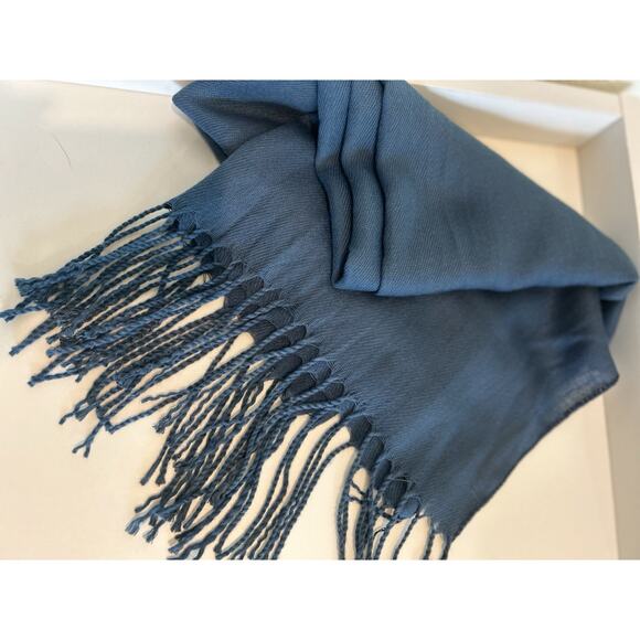 Cashmere Scarf Blue Super Soft 40”x30” - Picture 1 of 4